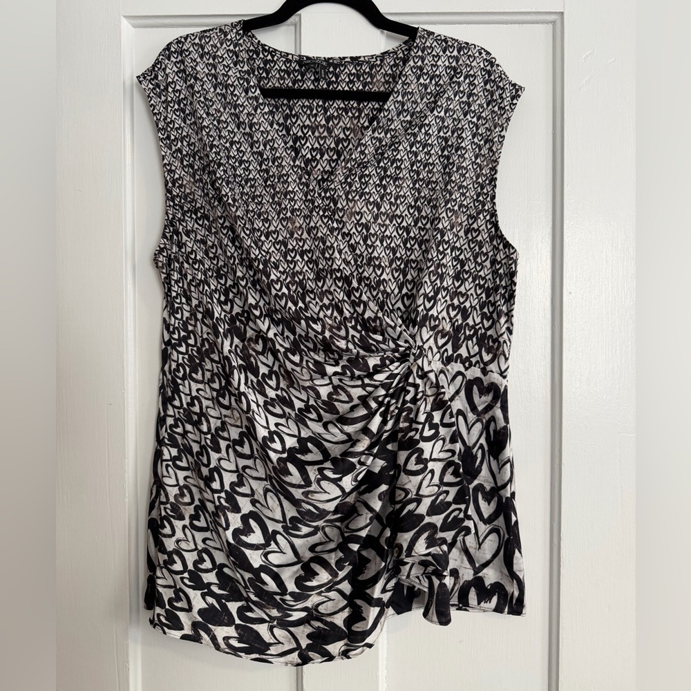 Nic + Zoe Heart Pattern Women's Top XL